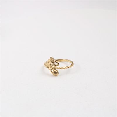 China Lead Free Nickel Free PVD Gold Plated Elegant Snake Shape Stainless Steel Rings For Women Fashionable Factory Supply Fast Shipping for sale