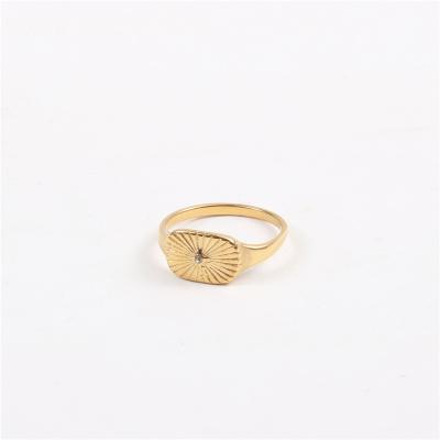 China 18K Gold Nickel Free Lead Free PVD Plated Sunburst Rings Stainless Steel Jewelry Factory Supply Jewelry Wholesale for sale