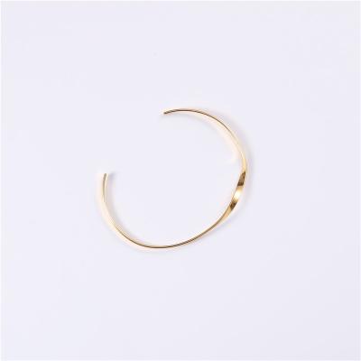 China 18K Stainless Steel Cuff Bangle Bracelets Lead Free Nickel Free Gold Plated Simple Twisted Jewelry Wholesale for sale