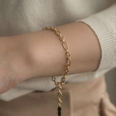 China High Quality Gold Plated Lead Free Nickel Free Stainless Steel Link Chain Bracelet For Women for sale