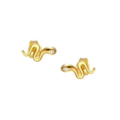 China 925 Sterling Silver Little Snake Stud Earrings Lead Free Nickel Free Simple Silver Jewelry for sale