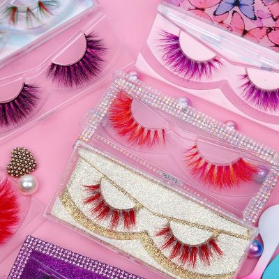 China Natural Soft High Quality Eye Lashes Natural Looking False Eyelashes Set Colors Mink Lashes for sale