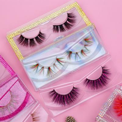 China Private Label 3d Mink False Eyelashes Natural Soft Wholesale Packaging Custom Lashbox colors 25mm Mink Eyelash Bulk Wholesale Vendor for sale