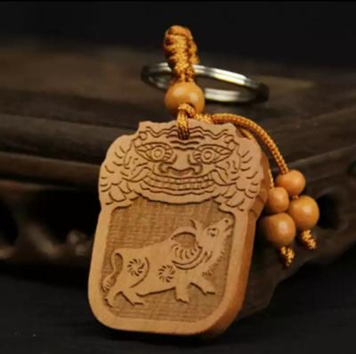 China China wood carved zodiac pendant cattle for sale