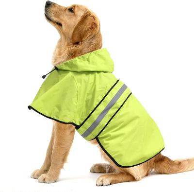 China Wholesale Lightweight Stocked Pet Rain Jacket Dog Raincoat Thoughtful Adjustable Raincoat for sale