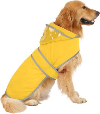 China Promotional Price Stocked Water Proof Waterproof Reflective Adjustable Pet Clothes Dog Raincoat Jacket for sale