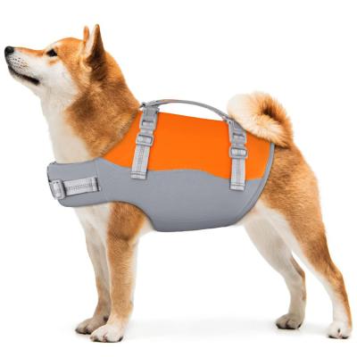 China Factory Professional Pet Stocked Swimming Vest With Safety Handle Dog Life Vest High Visibility Dog Life Vest for sale