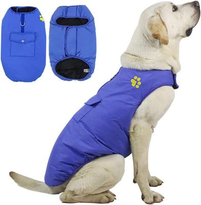 China Wholesale Manufacturer Waterproof Thick Padded Reversible Cold Weather Stocked Dog Cotton Clothes Dogs Jacket Vest Winter Coat for sale