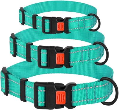 China Nylon Plaid Pet Reflective Safe Adjustable Items Safety Reflective Dog Collar for sale