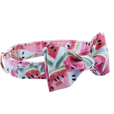 China Wholesale Personalized Adjustable Metal Buckle Bow Tie Customized Dog Collar for sale