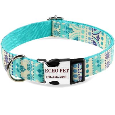 China Factory Custom OEM Custom Logo Metal Buckle Nylon Dog Collar for sale