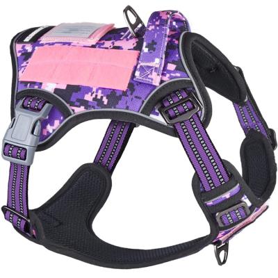 China Wholesale Padded No Pull Adjustable Reflective Dog Vest Military Service Dog Tactical Harness For Training for sale