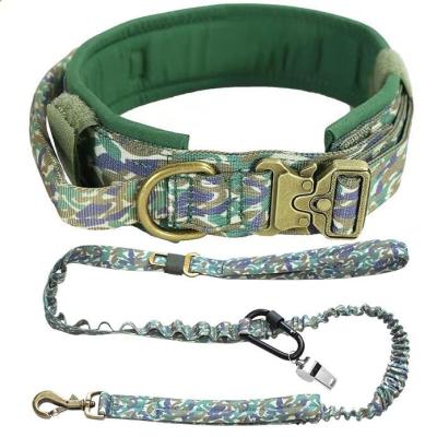 China Wholesale Supplier Adjustable Pet Collar Reflective With Heavy Duty Tactical Dog Collar And Handle Leash Set for sale