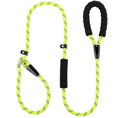 China Reflective Promotional Soft Price 6FT Traffic Padded Two Handles Reflective Strong Rope Slip Lead Dog Leash for sale