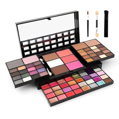 China Waterproof 74 Colors Shimmer Glitter Makeup Sets Pigmented Eyeshadow Blush Highlighter Bar Lip Gloss Eyeshadow Palette for sale