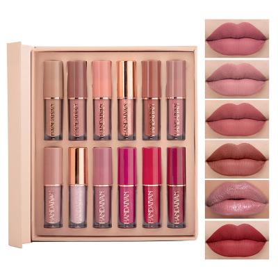 China HANDAIYAN 12 Color Matte Lip Gloss Set Liquid Lipstick Private Label Waterproof Lip Gloss Bulk Wholesale Matte Lipstick Stay On for sale