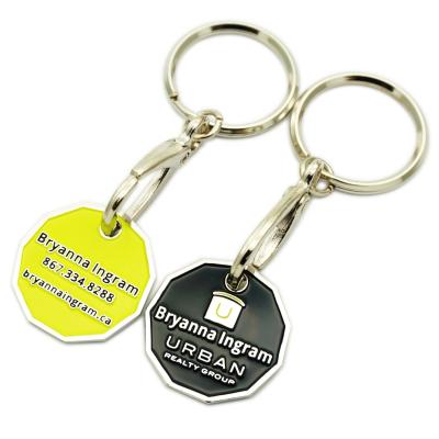 China Newest promotion/decoration/gift/advertising/souvenir factory hot token coin key chain, hand made trolley coin shopping cart key chain, euro shopping trolley coin for sale