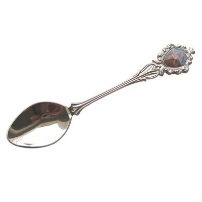 China Country china factory price small gifts alloy OEM unique custom logo metal cheap promotional handmade iron die cut souvenir spoon for sale