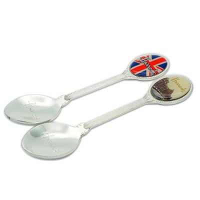 China Wholesale Fashion Cheap Alloy Cast Iron Country China Manufacture Price Custom Logo Colored Silver Tourist Mini Metal Souvenir Spoons Gift for sale