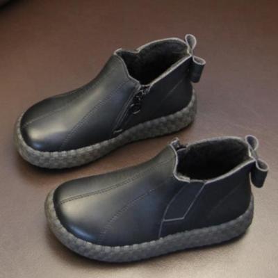 China Deodorization 2020 Comfortable Genuine Leather Elastic Slip On Soft Flat Baby Shoes Baby Boots for sale