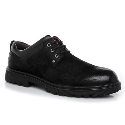 China 2019 Newest Style Men's Formal Stylish Flat Shoes High Quality Genuine Leather Black Flats Lace Up for sale