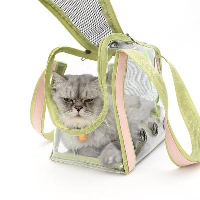 China Travel Factory Wholesale Cat Bag Travel Portable Pet Bag Single Shoulder Transparent Large Space for sale