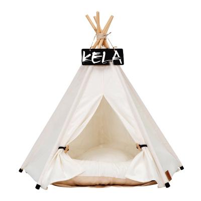 China Wholesale Modern Design Folding Pet Tent Kennel For Small And Medium Folding Play House Dogs Pure White Kennel for sale