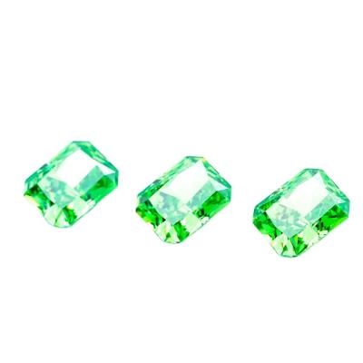 China Shaped Phosphorescent Glass / Newest Crushed Phosphorescence Rectangle Cut Green CZ for sale