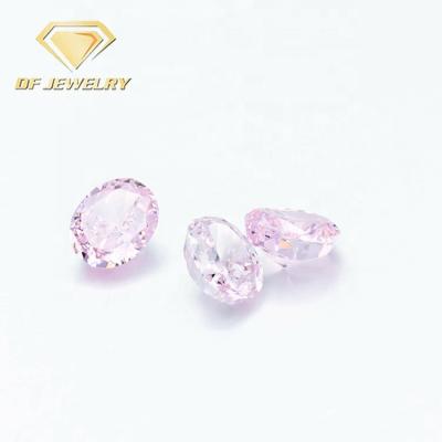 China Glow In The Dark / Glow In The Dark Oval Crushed Ice New Design Cut Pink CZ Stone for sale