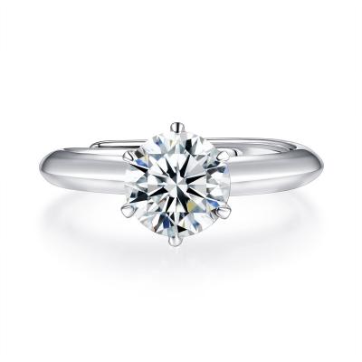 China Glow In The Dark / Phosphorescent White Round Moissanite Diamond Ring Cheap Jewelry Price 925 Silver for sale