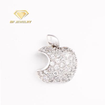 China CP1707195 CLASSICS Half Apple Shape Brass Jewelry White Gold Necklace Pendant for sale