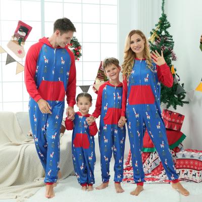 China New Fashion Christmas One-Piece Parent-child Clothing Home Christmas One-Piece Alpaca Pajamas Thermal Tree Girl Christmas One-Piece Pajamas for sale