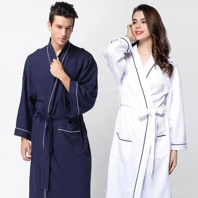 China Hot Selling Nightgown Breathable Soft Pajamas Cotton Spring Bathrobe Hotel Style And Summer Lovers Waffle Plus Size Couples Sleeprobes for sale