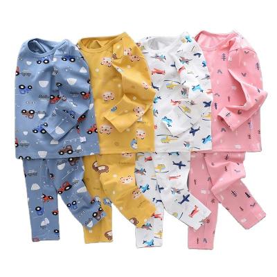 China Wholesale Breathable Autumn Kids Cothes and Pants Pure Long Sleeve Sleepwear Unisex Cotton Pajama Sets for sale