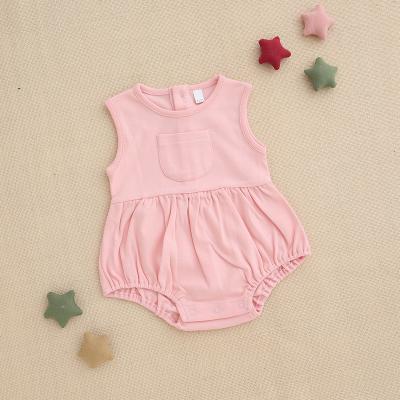 China Sleeveless Babies Clothes Ruffles Collar Romper Jumpsuit Outfits Summer Clothes For Toddler Infant Girl for sale