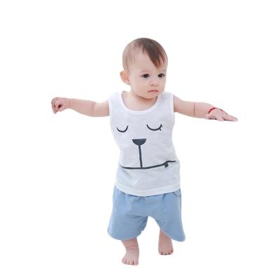 China Breathable and Comfortable Unique Summer Baby Boy Kids Clothes Sleeveless Set for sale