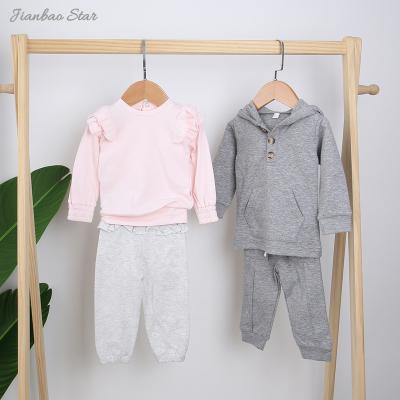 China Antibacterial Babies Autumn Clothes, Toddler Girl Long Sleeve Ruffle Tops Sweatsuit Pants 2Pcs Outfits Set for sale