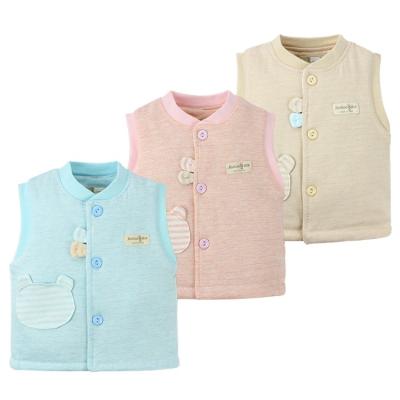 China Warm Pink Kids Clothes Cozy 100% Cotton Baby Vests Winter Lovely Newborn Baby Sleeveless Sweater for sale