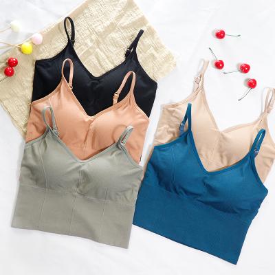 China V Neck QUICK DRY Tube Top Bra Padded Seamless Camisole Bra Women Bralettes Tank Top Bra for sale