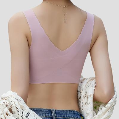 China Best Selling Seamless Latex QUICK DRY Traceless Nude No Steel Ring Bra For Women Ice Silk for sale