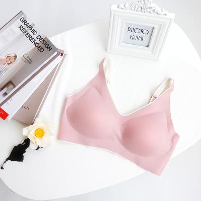 China QUICK DRY Removable Breathable Natural Latex Protection Laser Cut Bra Girls Bra Wire Free Soft Skin Comfort Women Seamless One Piece Bra for sale