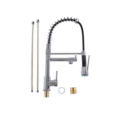 China Other Deck Mounted Double Handle Single Hole Water Pull Out Kitchen Faucet 2023 for sale