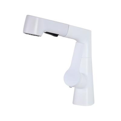 China Other white pull out face wash basin faucet bathroom sink gargle multi-function bathroom hot and cold water faucet for sale