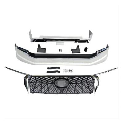 China Front Rear Bumper GT Decoration Front Rear Bumper GT Model Bumper Lip Car Grill Protection + Grill Conversion Body Kit For Land Cruiser Prado 150 for sale