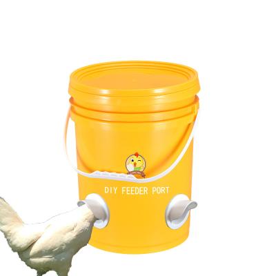 China Poultry Farm Chicken Feeding DIY Port PVC Gravity Fed Chicken Feeder Timely Rain Proof Heavy Duty No Chicken Waste Feeder LM-115 for sale