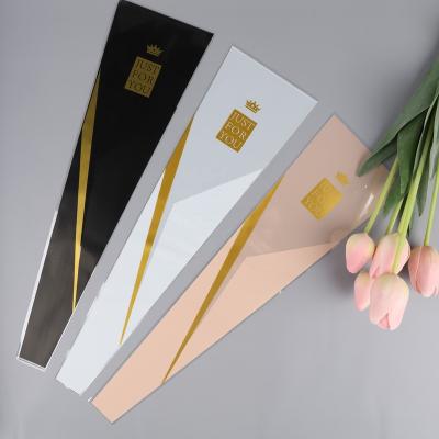 China New Arrival Recyclable Princess Crown Opp Flower Trapezoidal Bags Wholesale High Quality Fresh Flower Bags Gift Packaging Bag for sale