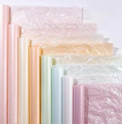 China Wholesale Waterproof Solid Soft Flower Wrapping Tissue Papers Crafts Arts Tissue Paper Pearl Wrapping Paper for sale