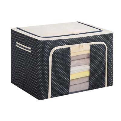 China China Factory Good Quality Clothes Storage Organizer Oxford Cloth Steel Frame Sustainable Storage Box For Clothes for sale