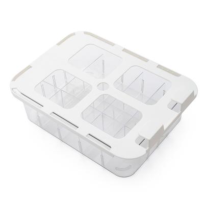 China Viable Type Transparent Lingerie Storage Box Home Bra Panties Drawer Cabinet With Cover Organizing Storage for sale