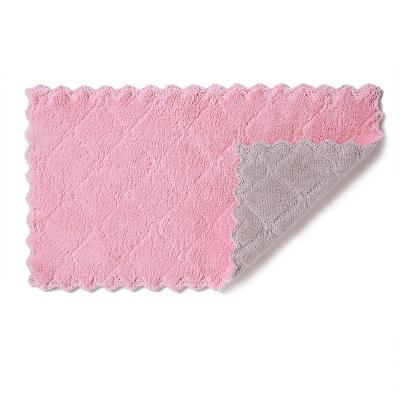 China Hot Selling Customizable FLANNEL Kitchen Reusable Absorbent Dishcloths Dish Towels for sale